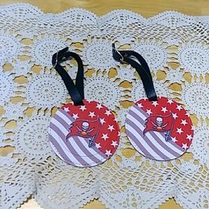 Pirate Flag Luggage Tags - Faux Leather